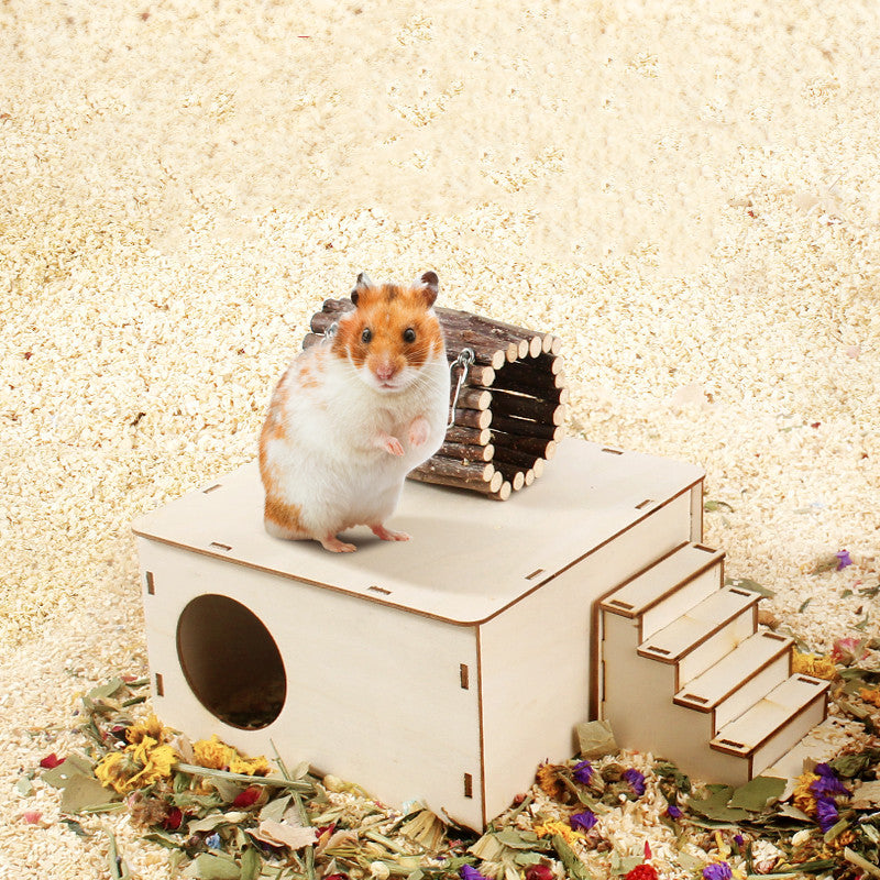 Enhance Your Hamster's Habitat with Our Natural Wooden Fence